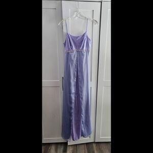 Elegant Purple Satin Gown